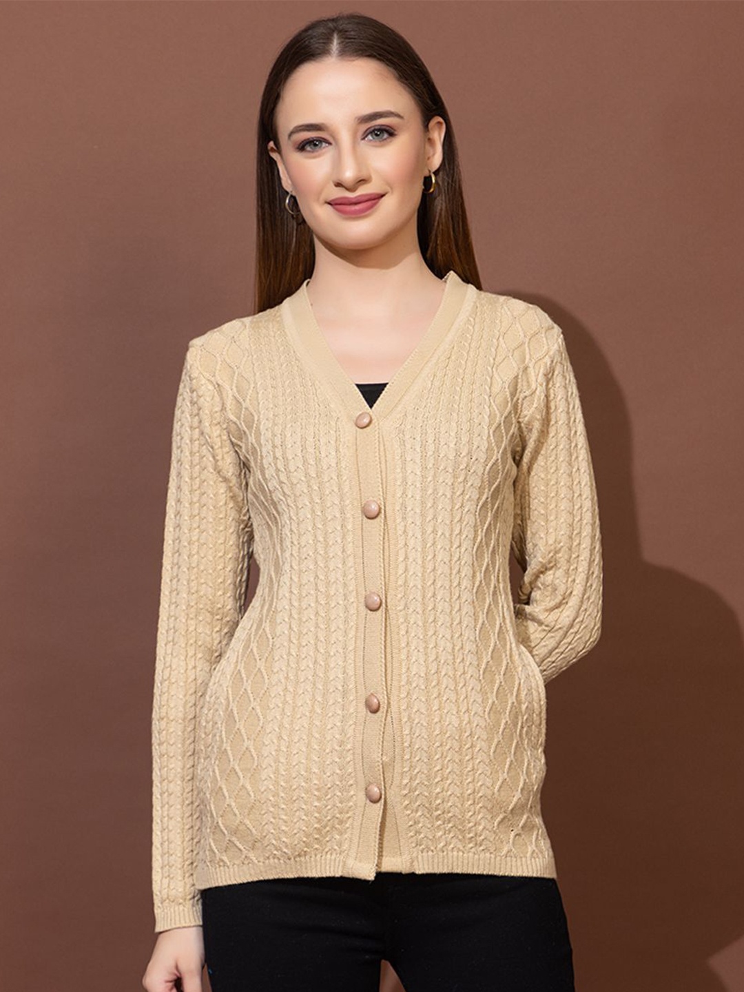 

Anouk Women Cable Knit Cardigan, Beige
