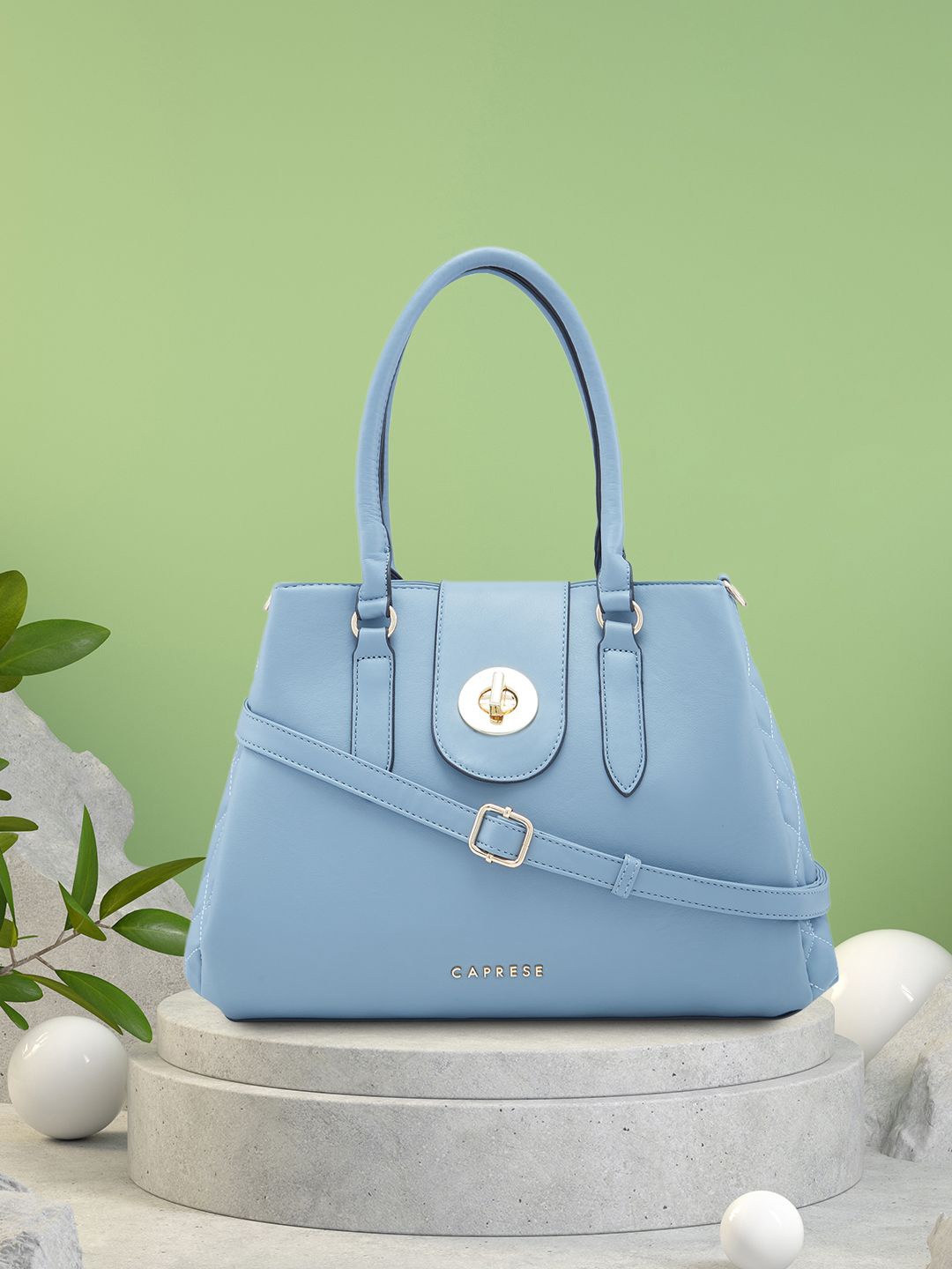 

Caprese Structured Satchel with Tasselled, Blue