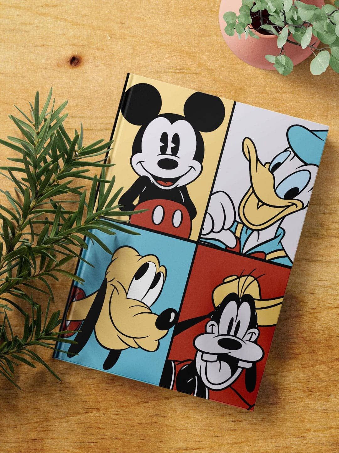 

macmerise Mickeys Buddies Printed Hard Cover A5 Ruled Notebook, White