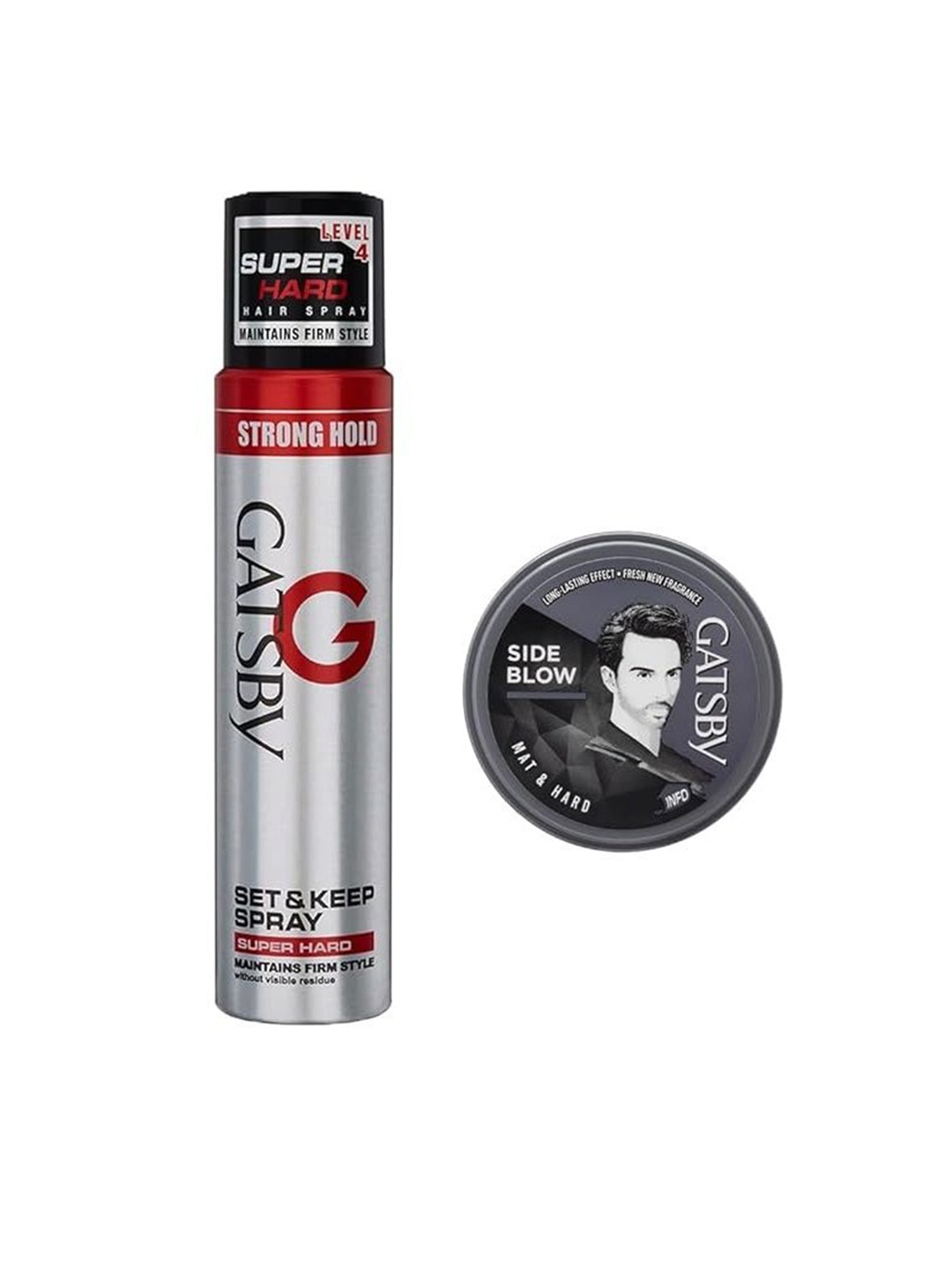

Gatsby Set Of 2 Men Set & Keep Hair Spray- 250 g & Side Blow Hair Wax- 75 g, Grey