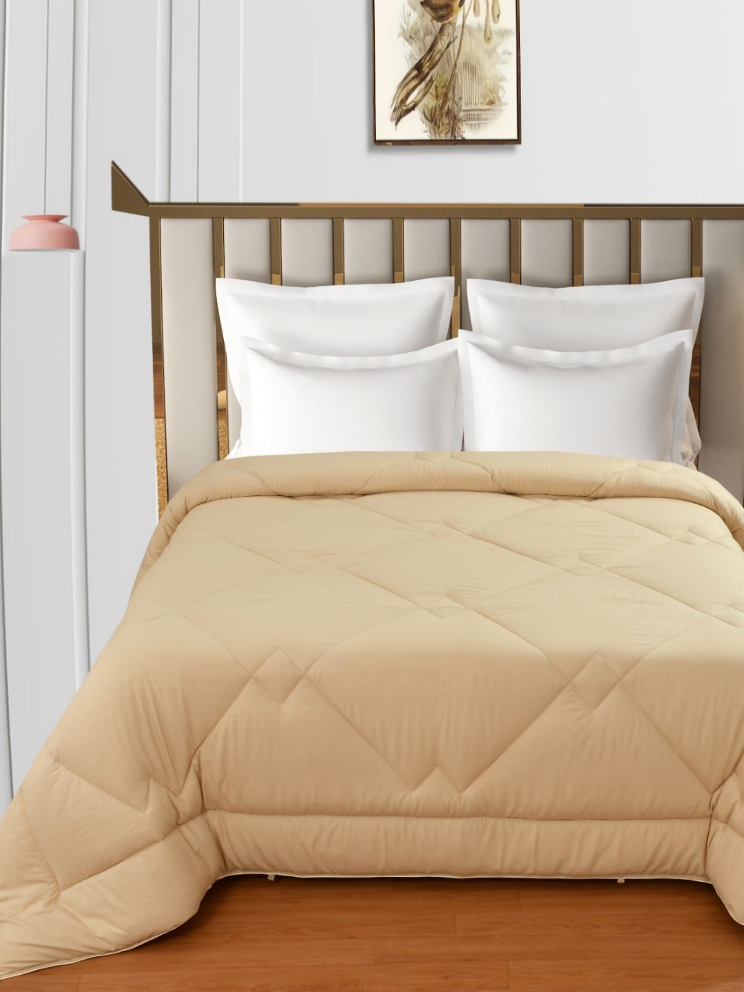 

Florida Symphony Cream-Coloured Quilted 200 GSM Reversible AC Double Bed Comforter