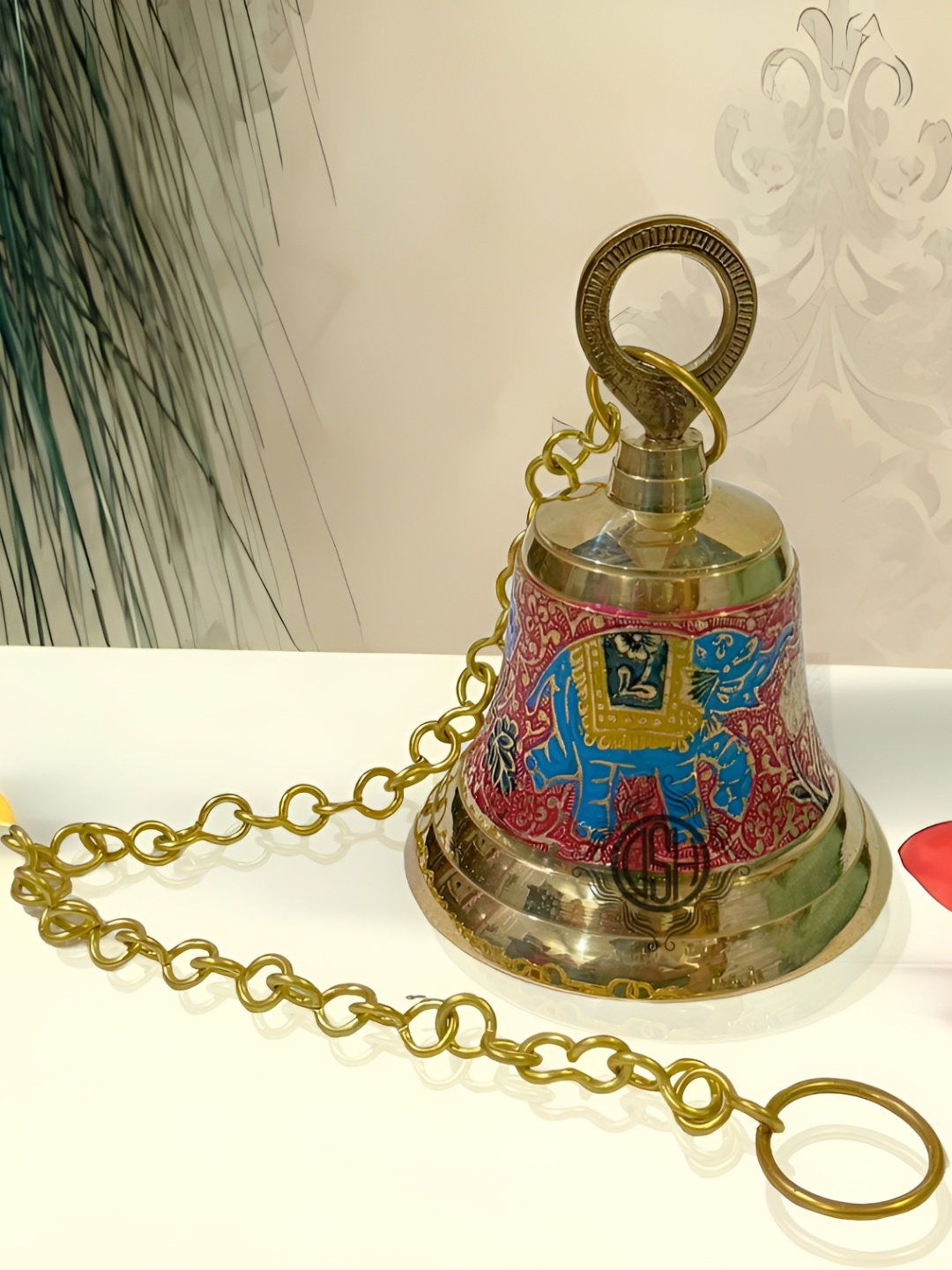

DSH Crafting Your Curiosity Red & Gold Toned Textured Pooja Hanging Bells