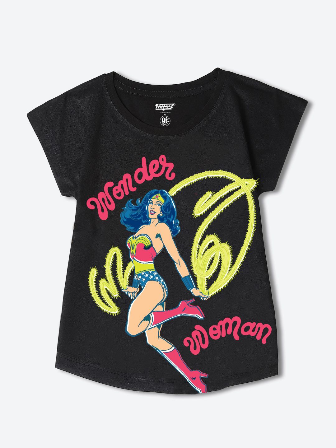 

YK Justice League Print Top, Black