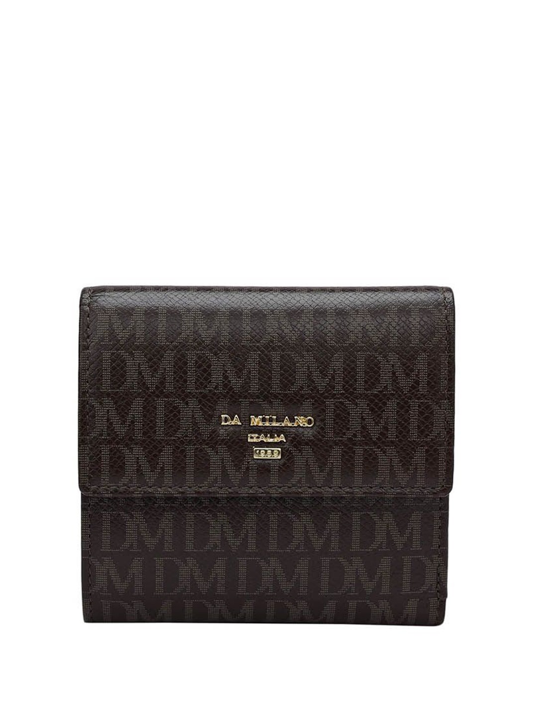 

Da Milano Women Textured Leather Three Fold Wallet, Brown