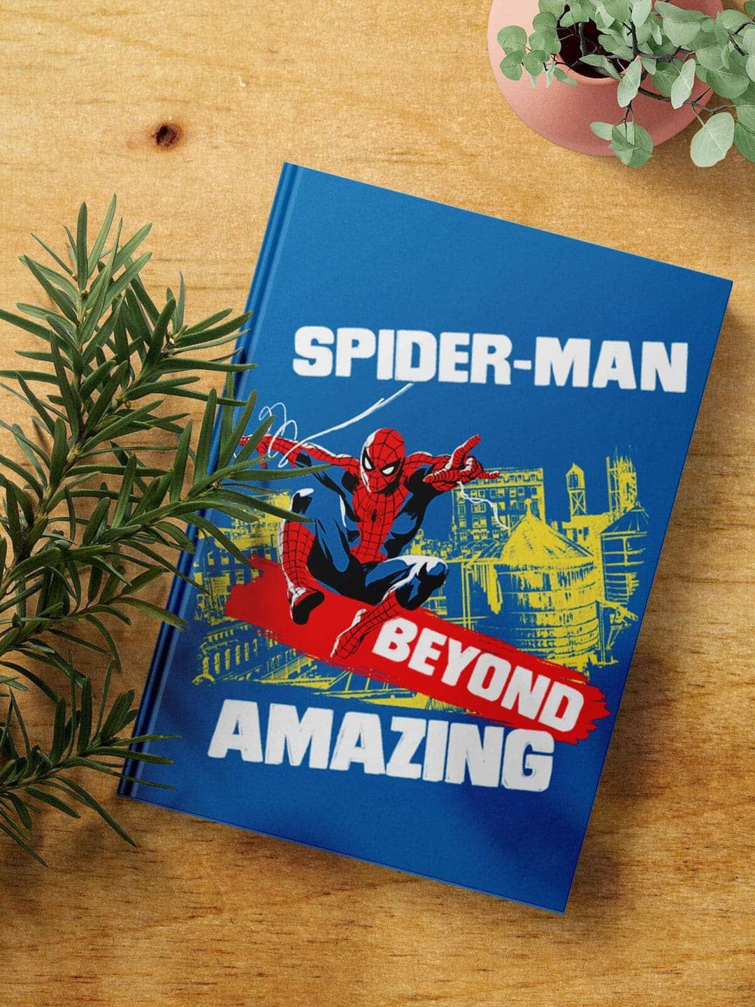 

macmerise Swinging Spider Man Printed A5 Ruled Notebook, Blue