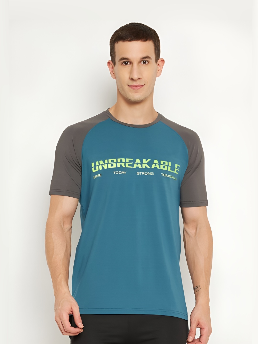 

PERFKT-U Men Typography 2 Printed Drop-Shoulder Sleeves T-shirt, Multi