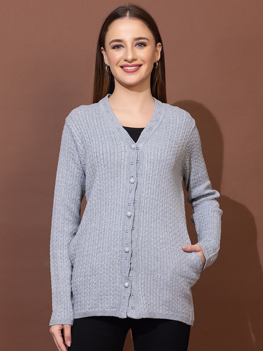 

Anouk Women Cable Knit Cardigan, Grey
