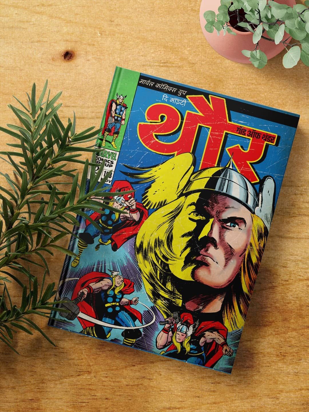 

macmerise Desi Comic Thor Printed Hard Cover A5 Ruled Notebook, Blue