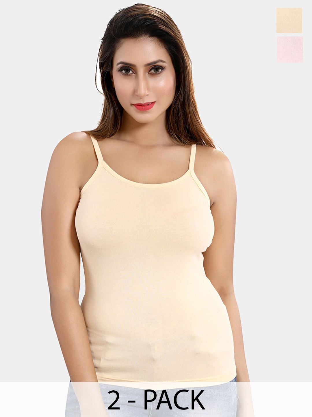 

Be You Pack Of 2 Non-Padded Camisoles, Beige