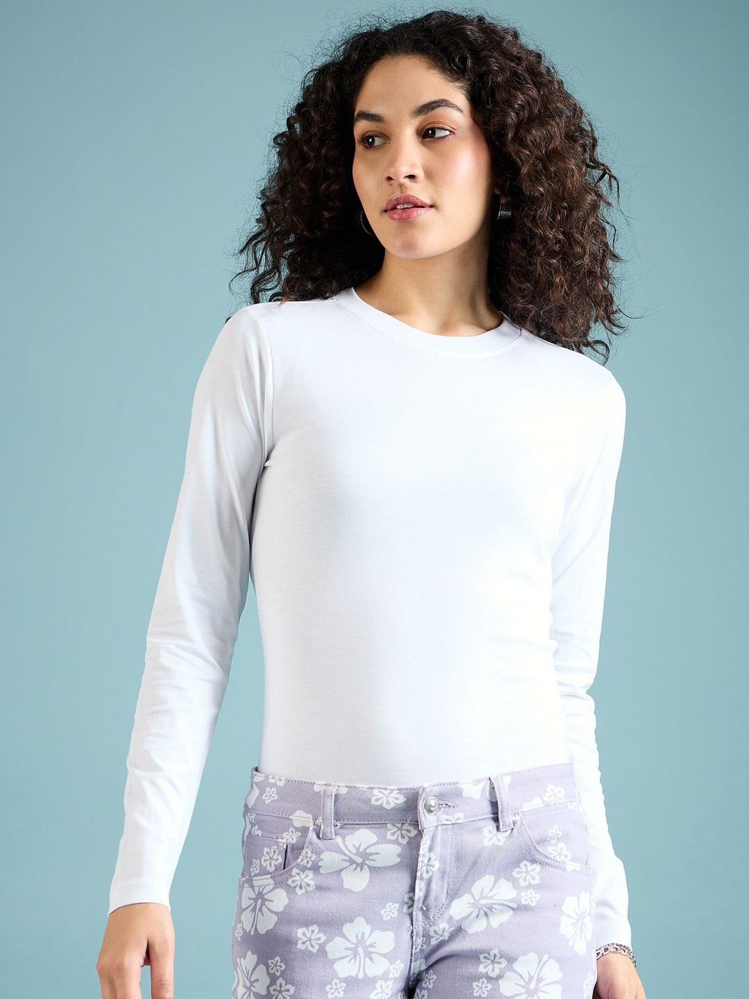 

DressBerry Women Solid Round Neck Cotton T-Shirt, White