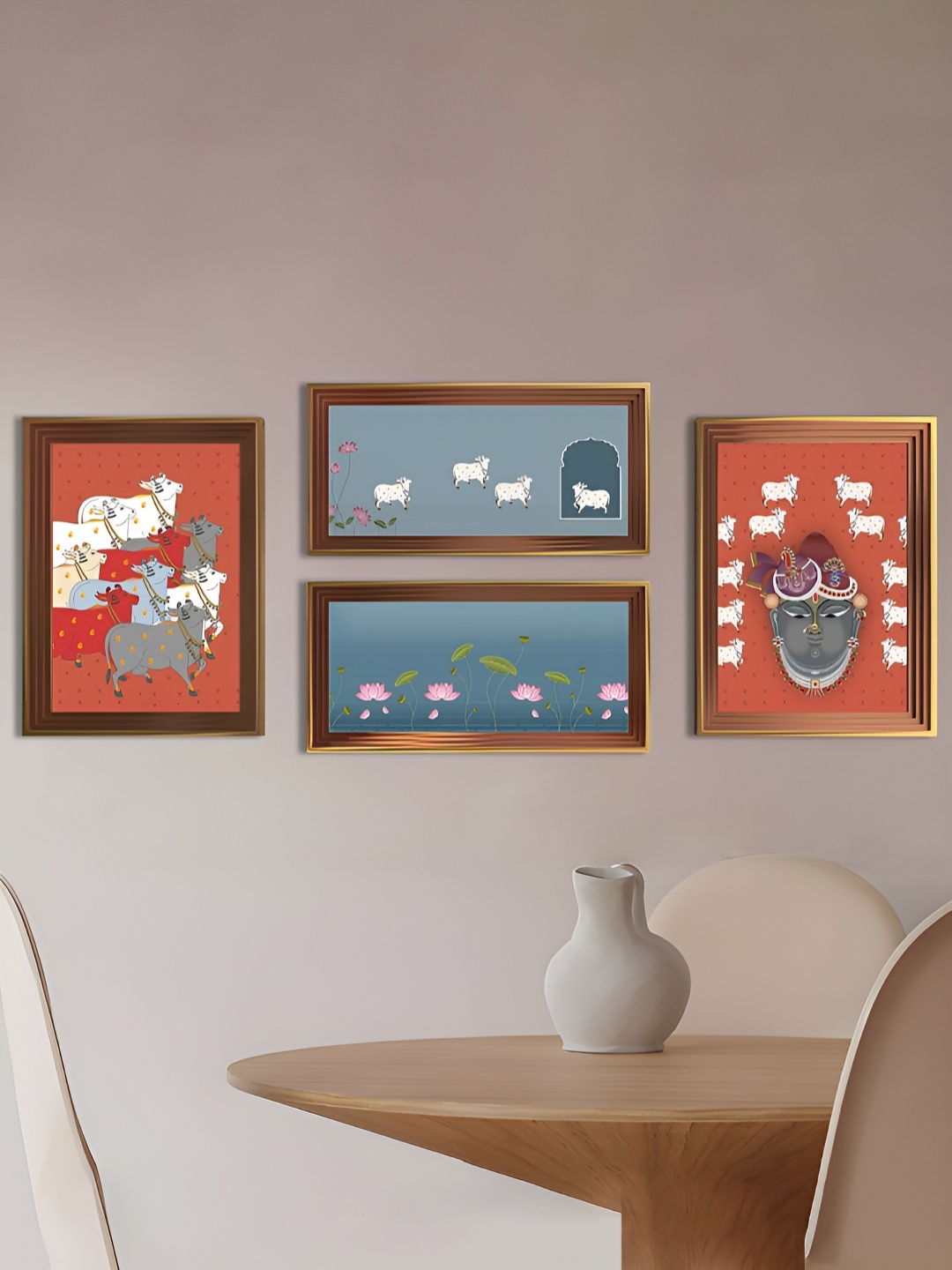 

Art Street Red & Blue 4 Pieces Printed Wall Paintings