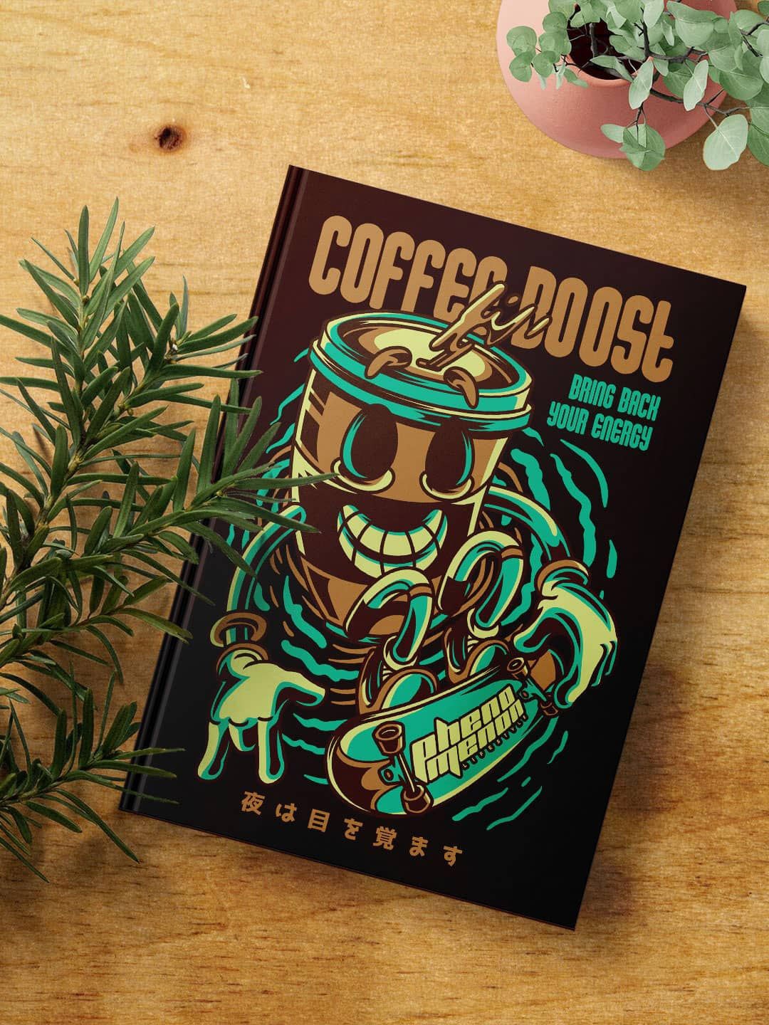 

macmerise Coffee Printed A5 Ruled Hard Cover Notebook, Brown