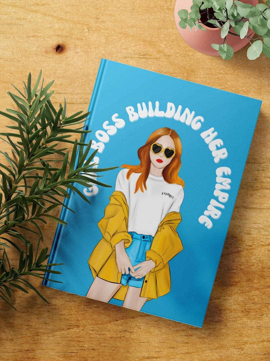 

macmerise Girl Boss Building Empire Printed Hard Cover A5 Ruled Notebook, Blue