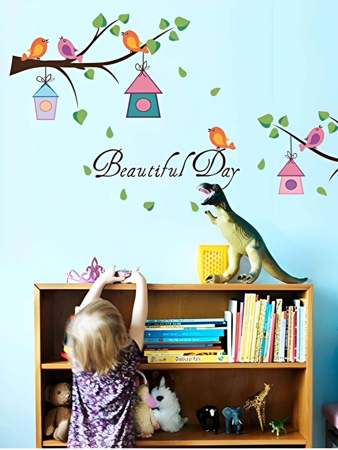 

Jaamso Royals Green & Pink Printed Self-Adhesive Wall Sticker