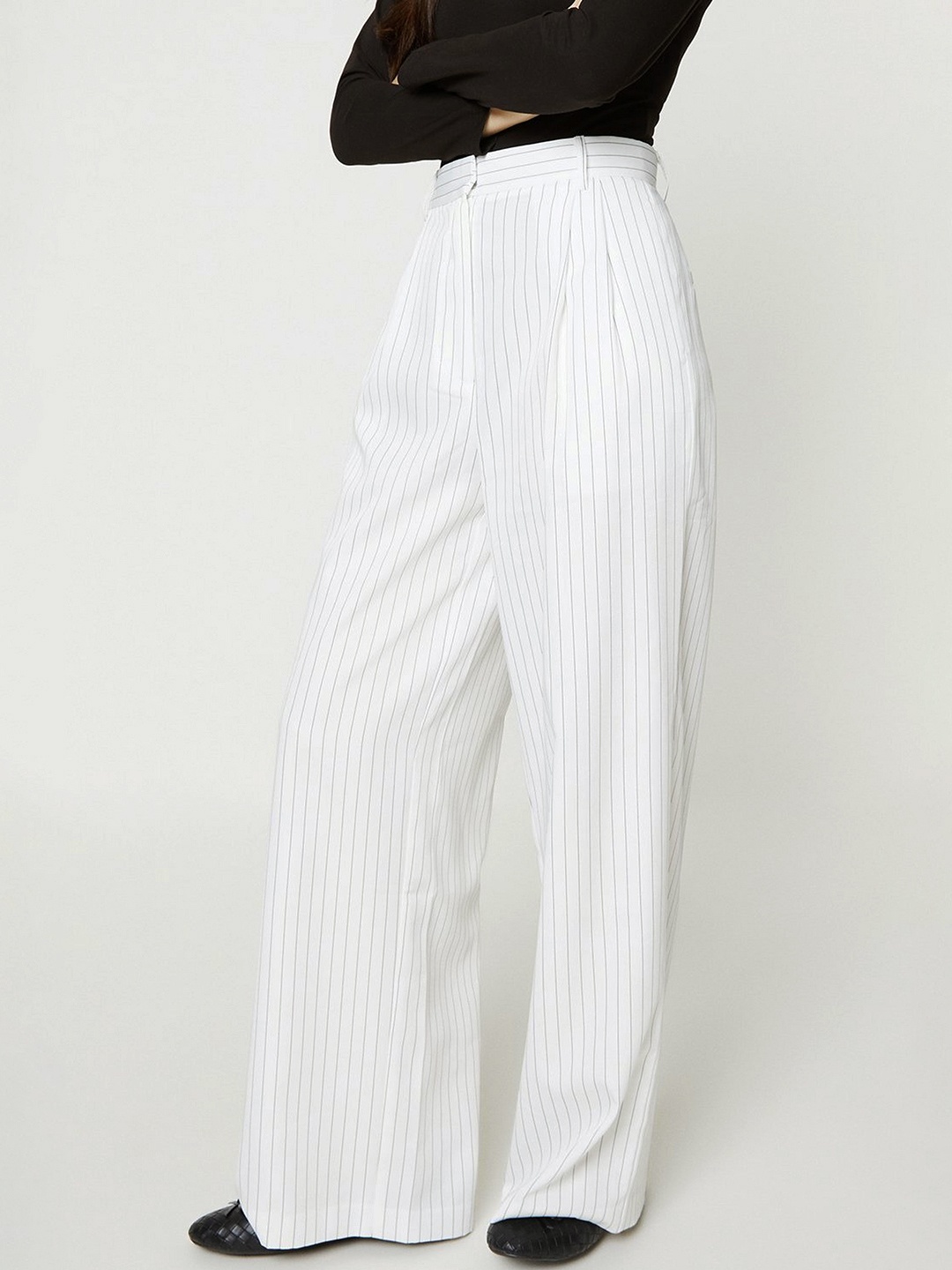 

DOROTHY PERKINS Striped Wide Leg Trousers, White