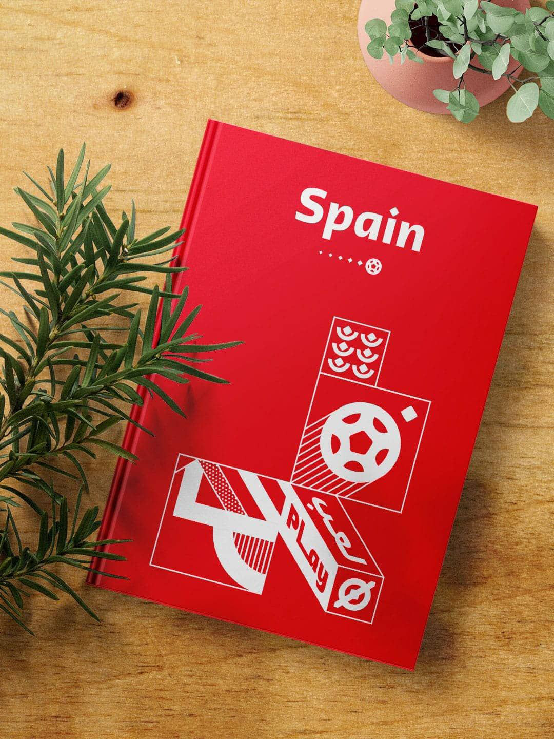 

macmerise FIFA Spain Printed Hard Cover A5 Ruled Notebook, Red