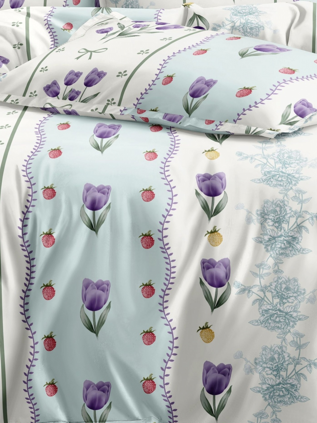 

Ariana Lavender & Purple Floral Microfiber 144 TC King Bedsheet with 2 Pillow Covers