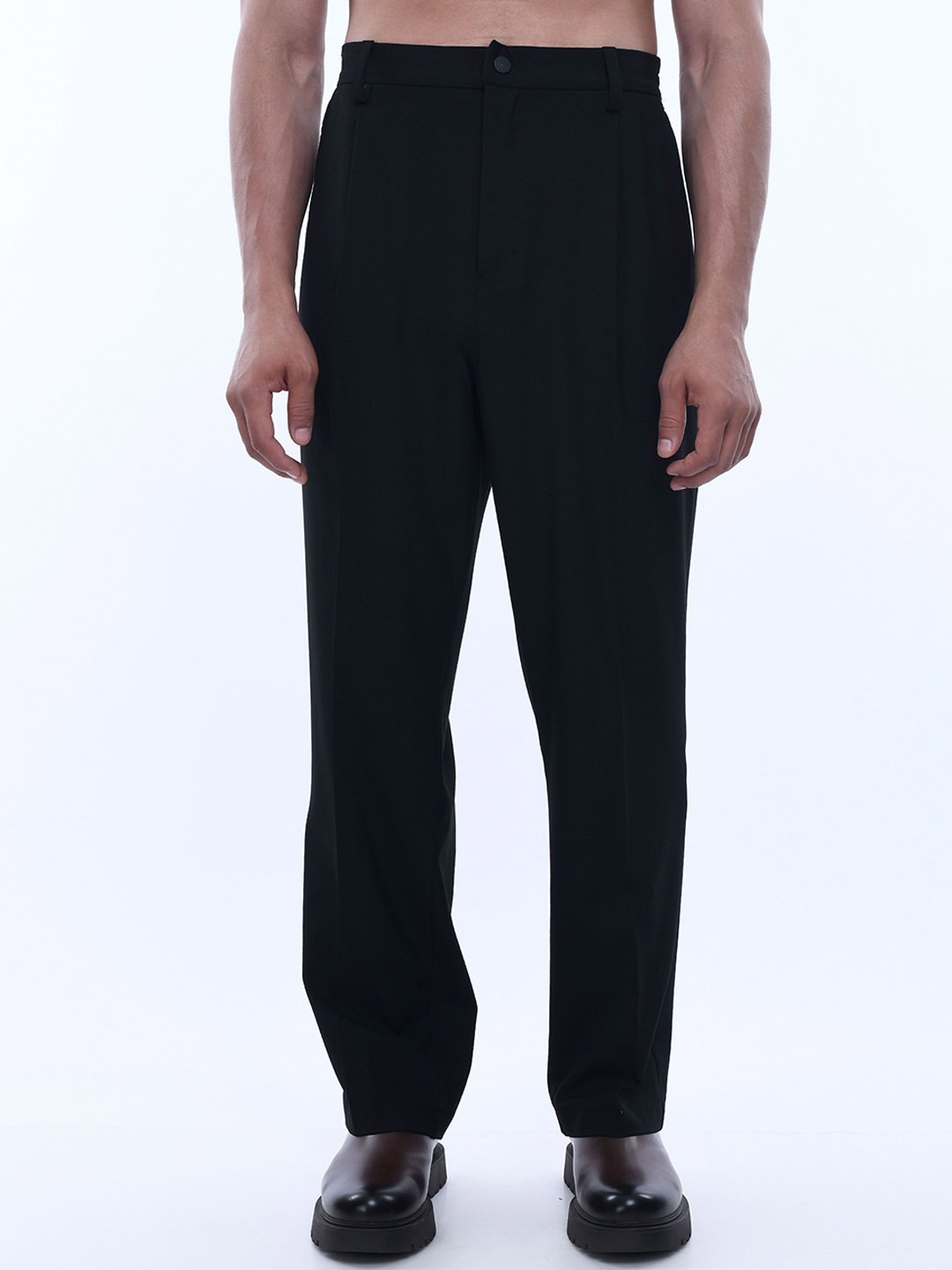

Tailoraedge Men Relaxed Trousers, Black