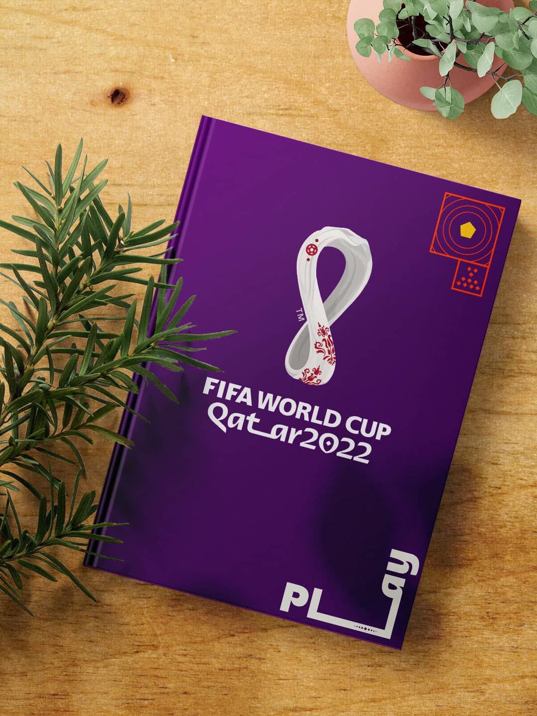

macmerise FIFA World Cup Qatar Printed Hard Cover A5 Ruled Notebook, Purple