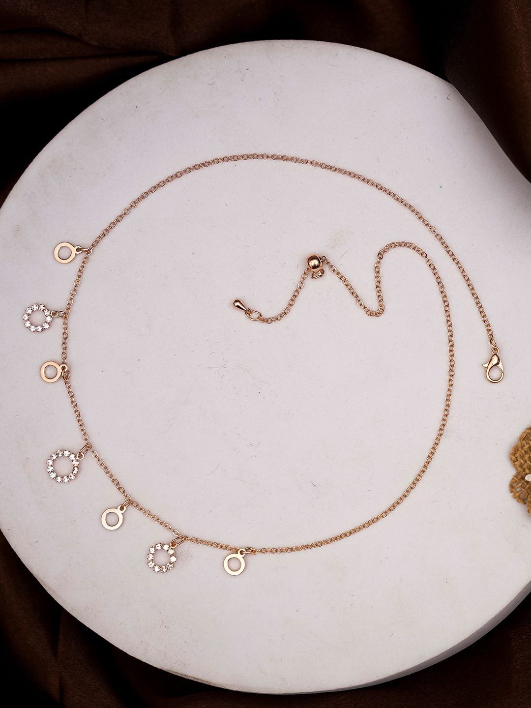 

SWASHAA Raaida Rose Gold-Plated Cubic Zirconia Studded Necklace