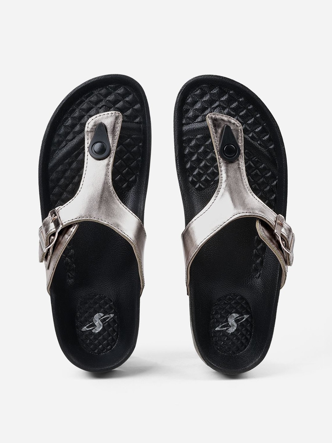 

Solethreads Women Thong Flip-Flops, Silver