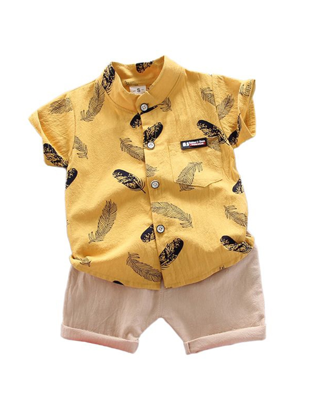 

StyleCast x Revolte Boys Printed Pure Cotton Shirt With Shorts, Yellow