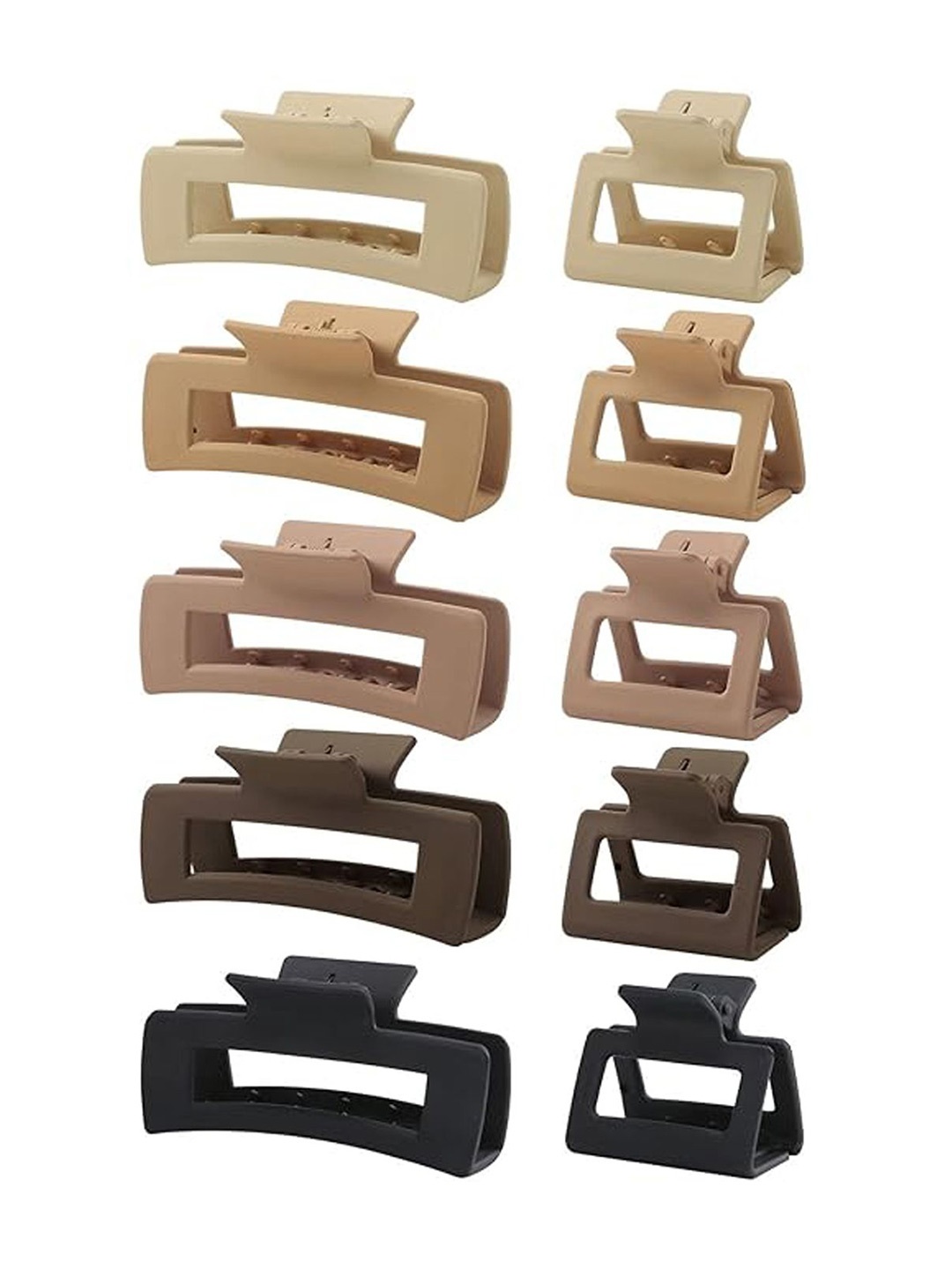

Xivir Women Set Of 10 Claw Clips, Beige