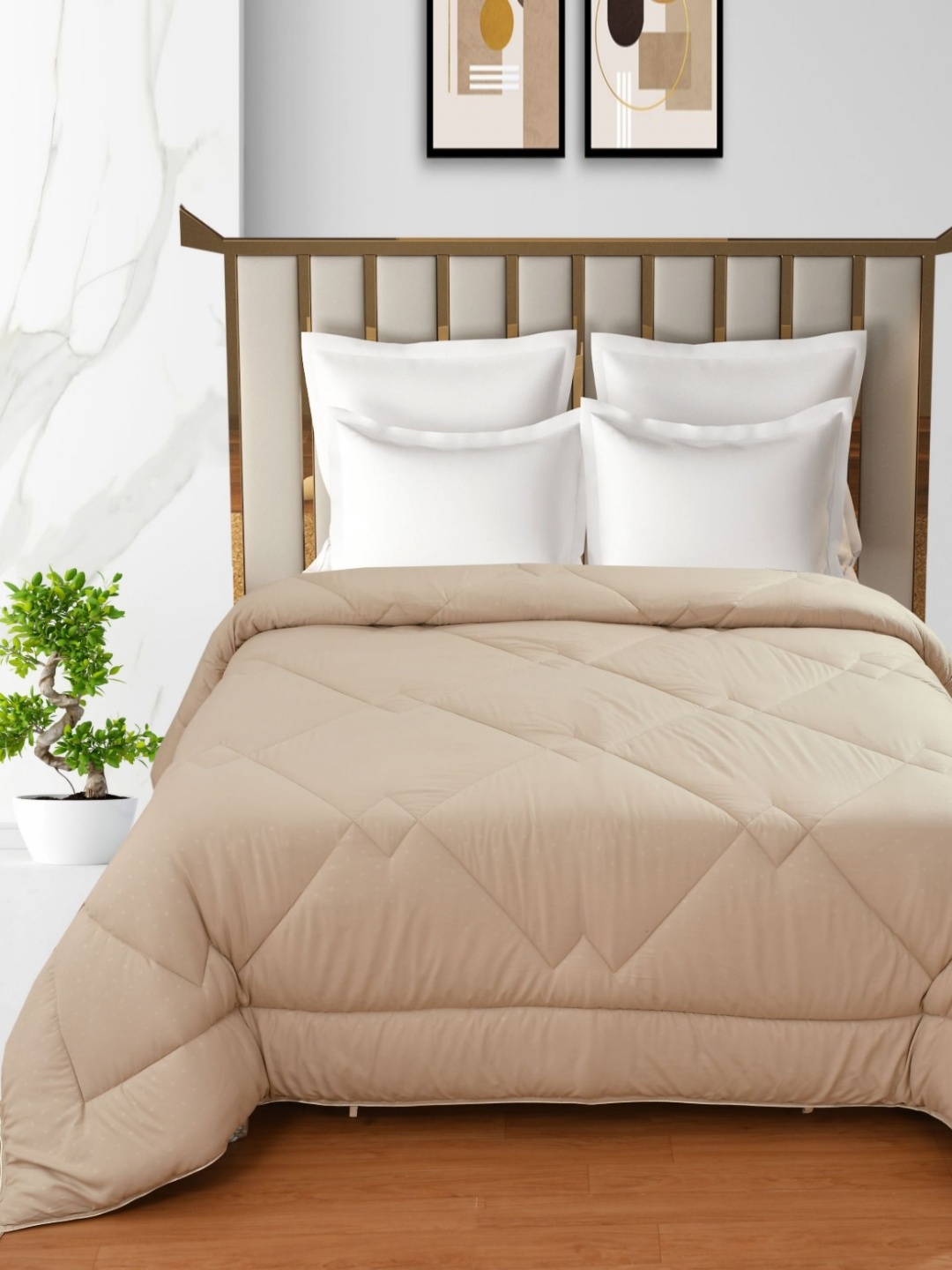 

Florida Symphony Beige Quilted 200 GSM Reversible AC Double Bed Comforter