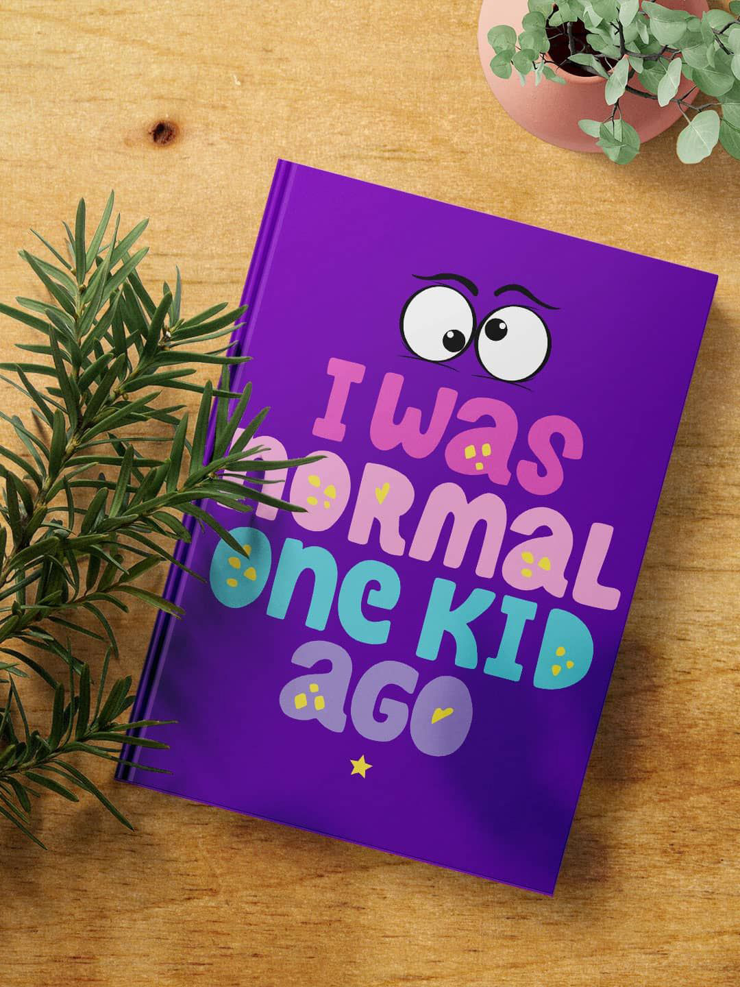 

macmerise Normal One Kid Ago Printed A5 Ruled Hard Cover Notebook, Purple