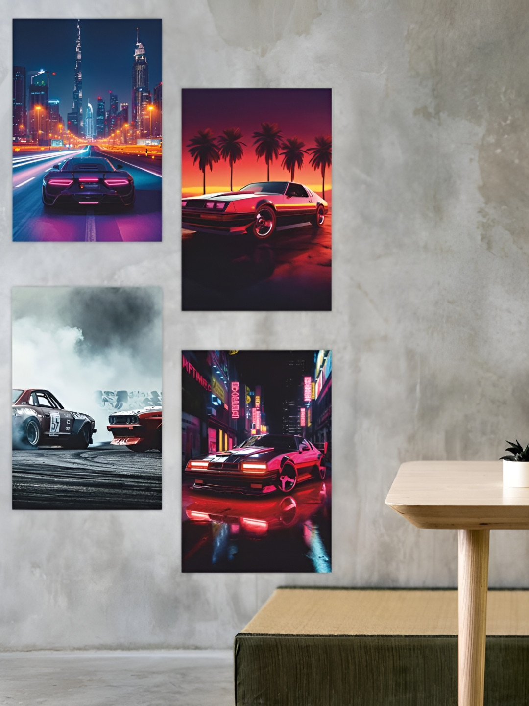 

CVANU Blue and Orange-Colored 10 Pieces Paper Wall Posters