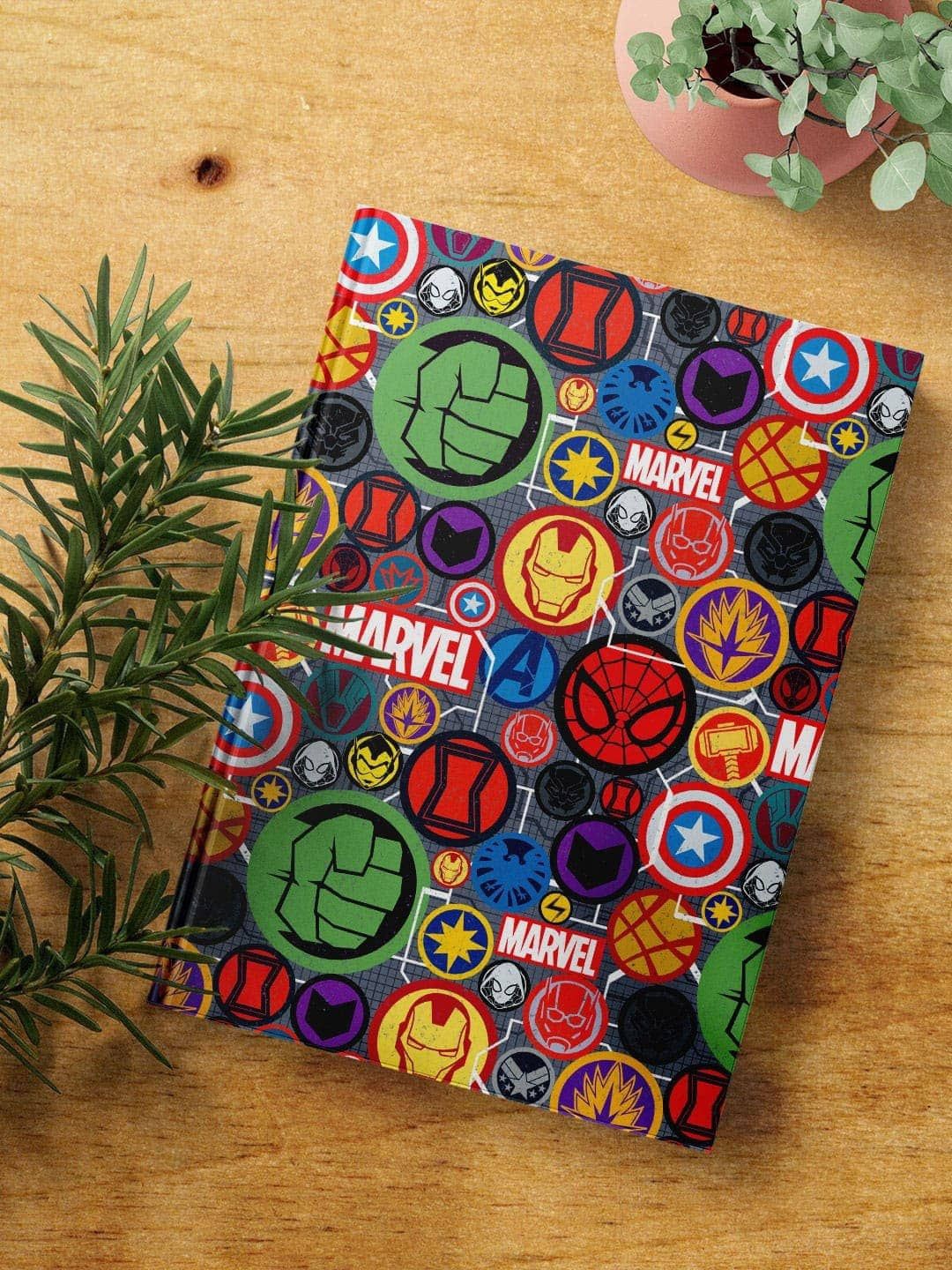 

macmerise Marvel Iconic Mashup Printed A5 Ruled Hard Cover Notebook, Green