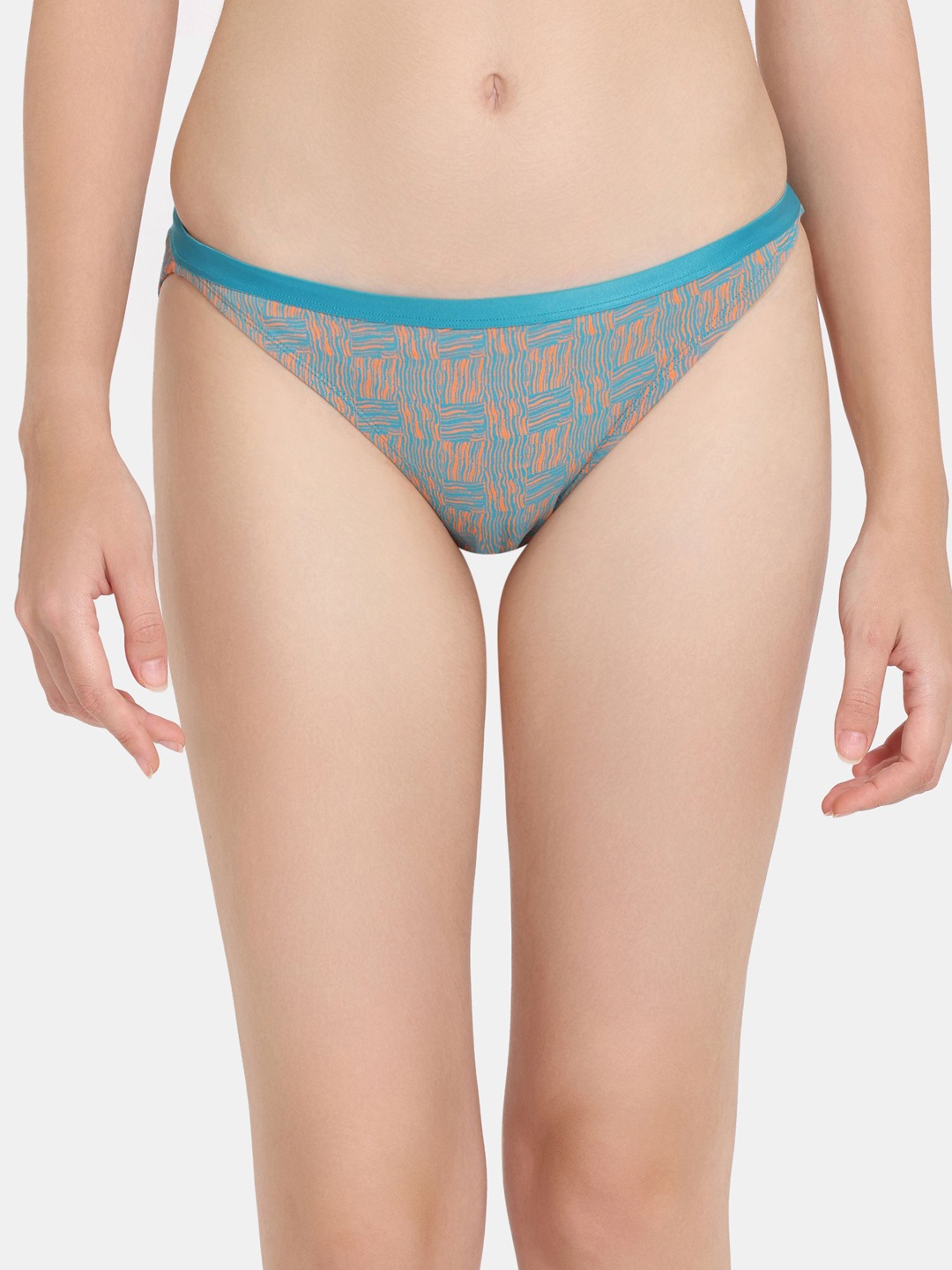 

Rosaline by Zivame Women Printed Low-Rise Bikini Briefs, Turquoise blue