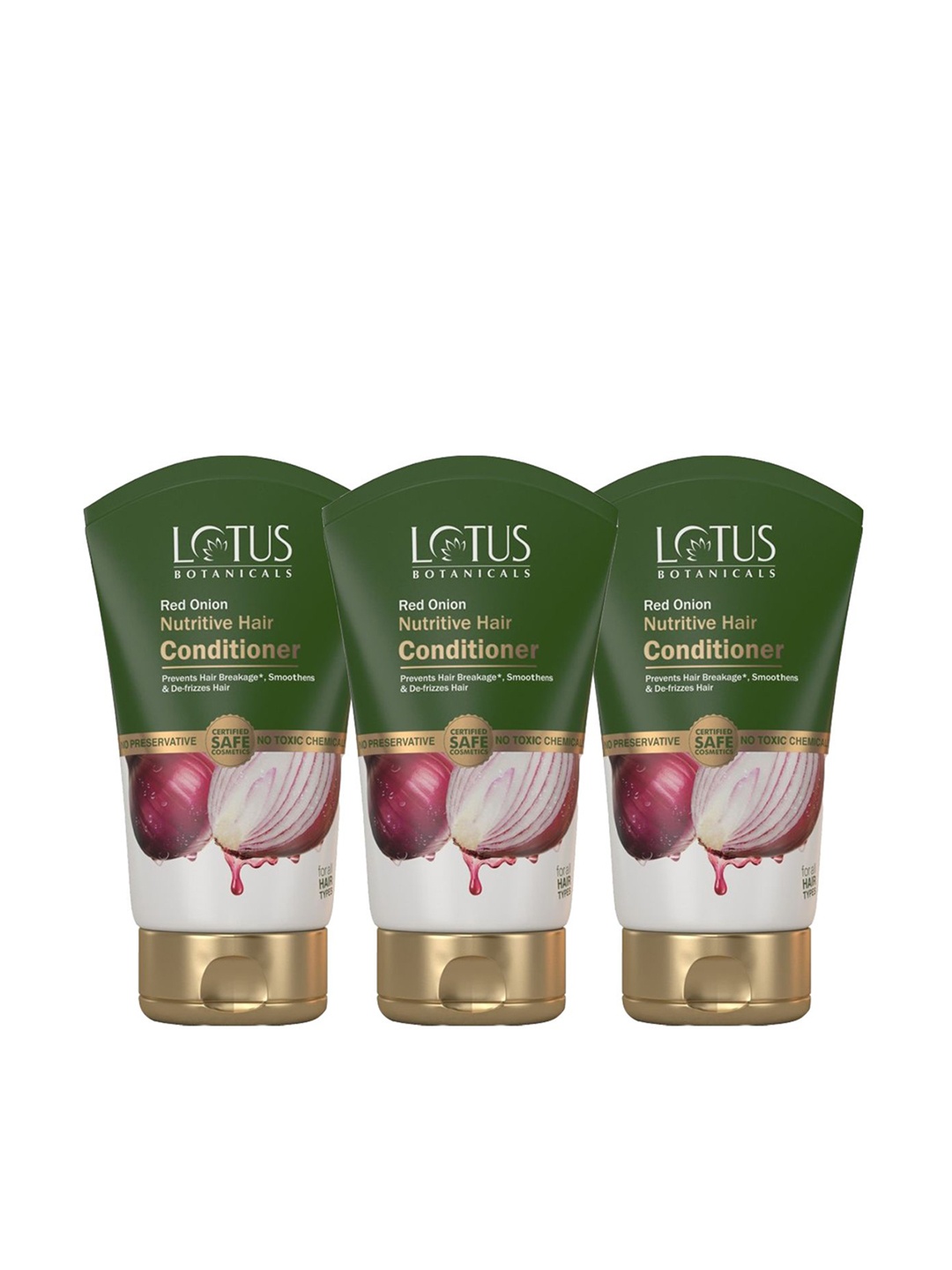 

Lotus Botanicals Set Of 3 Red Onion Nutritive Hair Conditioner - 150g Each, Green