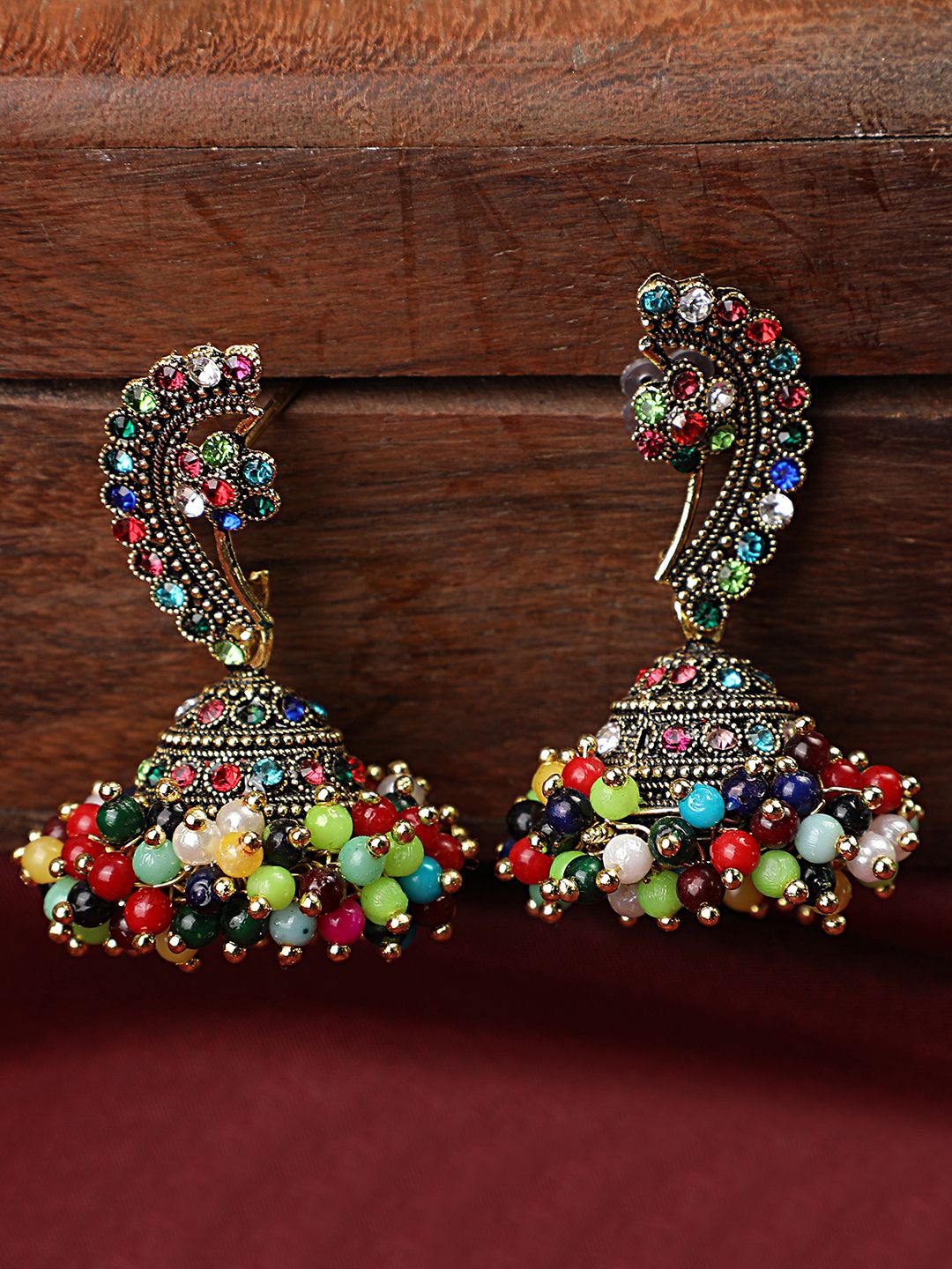 

MODE MANIA Contemporary Dome Shaped Jhumkas, Silver