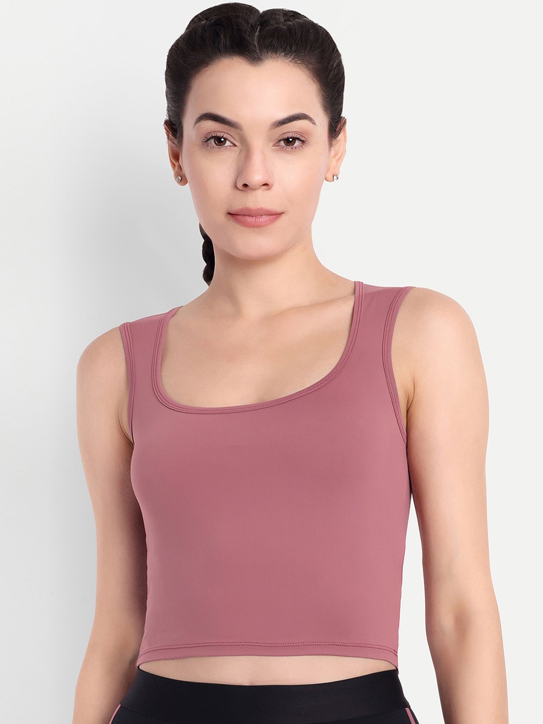 

So What Square-Neck Sleeveless Crop Top With Legging, Pink