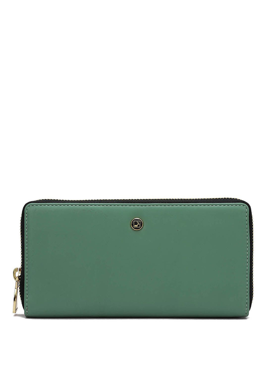 

Da Milano Women Textured Leather Zip Around Wallet, Green