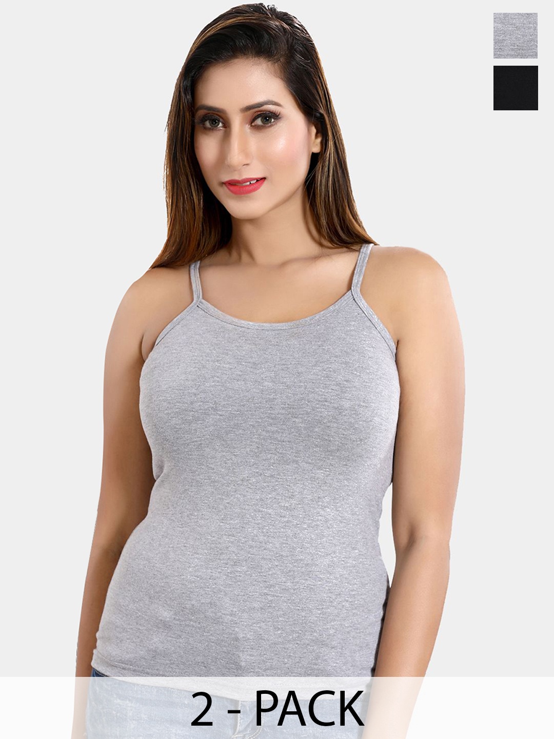 

Be You Pack Of 2 Non-Padded Camisoles, Black