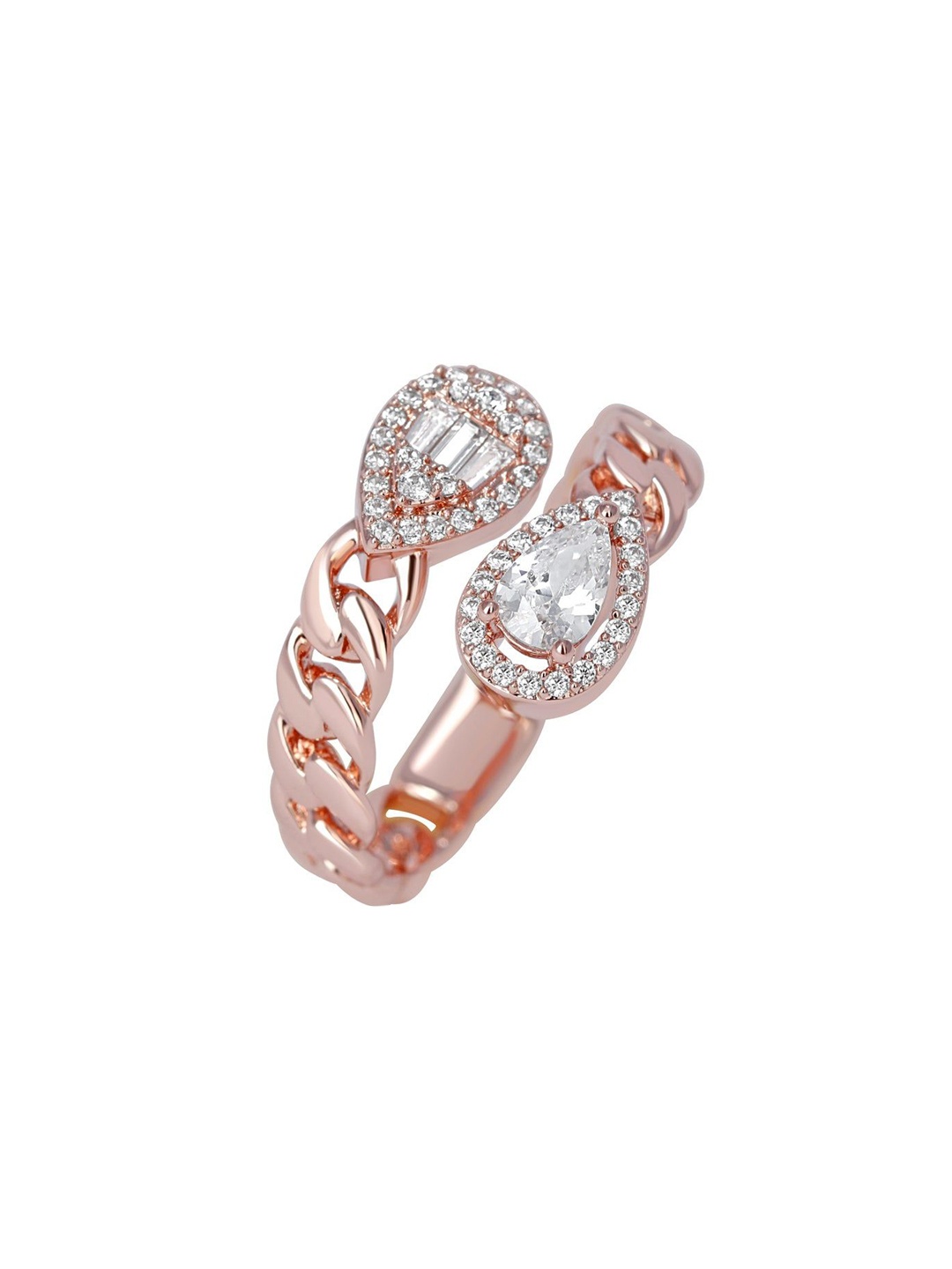 

WRAPGAME INDIA Cubic Zirconia Studded Finger Ring, Rose