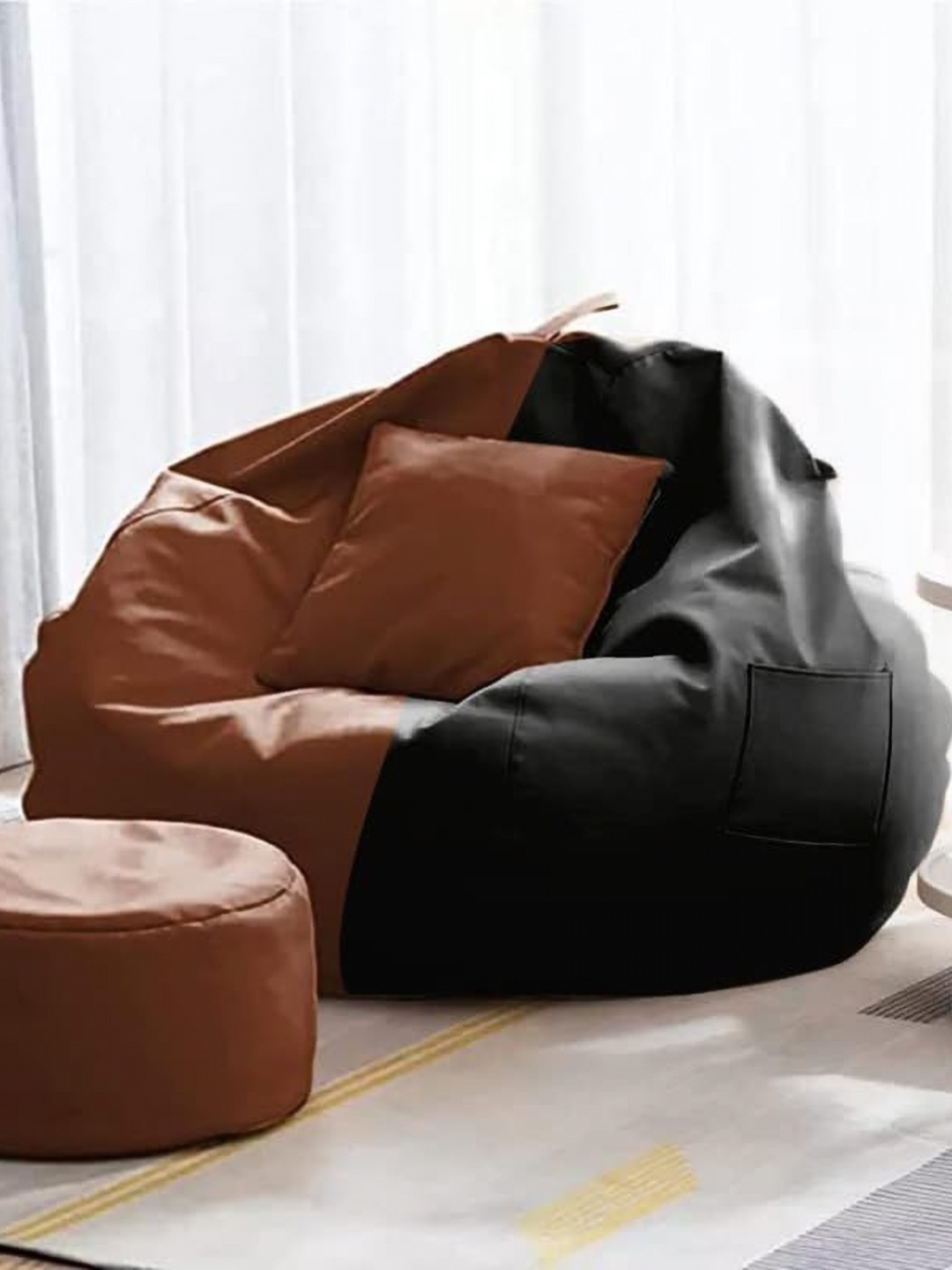 

SHIRA 24 Tan Bean Bag Cover With Cushion Cover