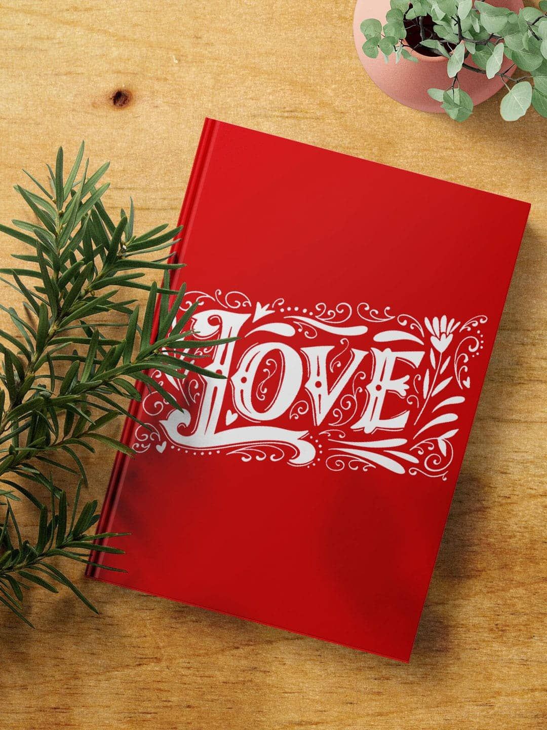 

macmerise Printed A5 Ruled Notebook, Red