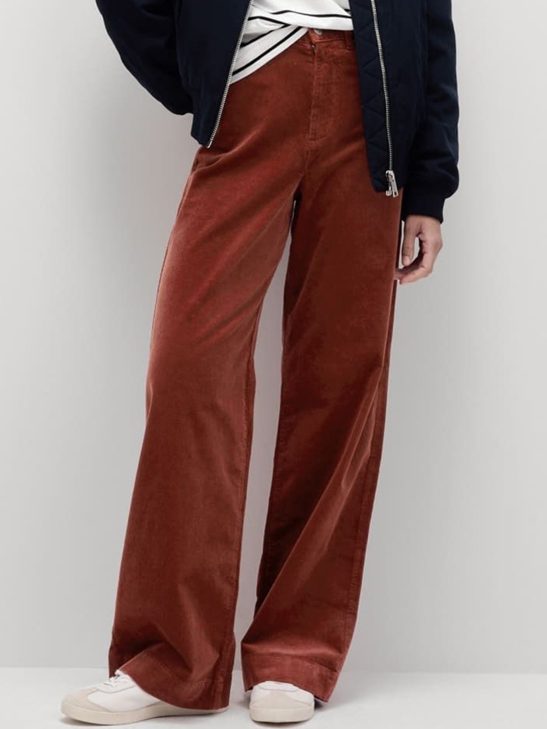 

Marks & Spencer Women High-Rise Flared Trousers, Brown