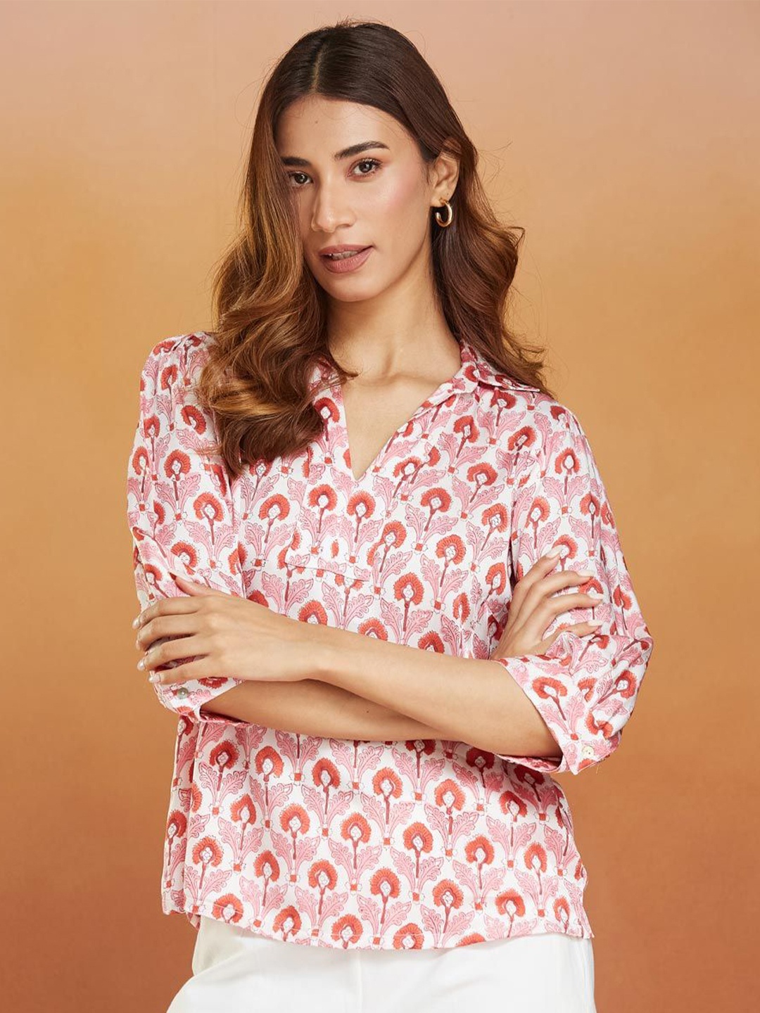 

Fabindia Print Top, Pink