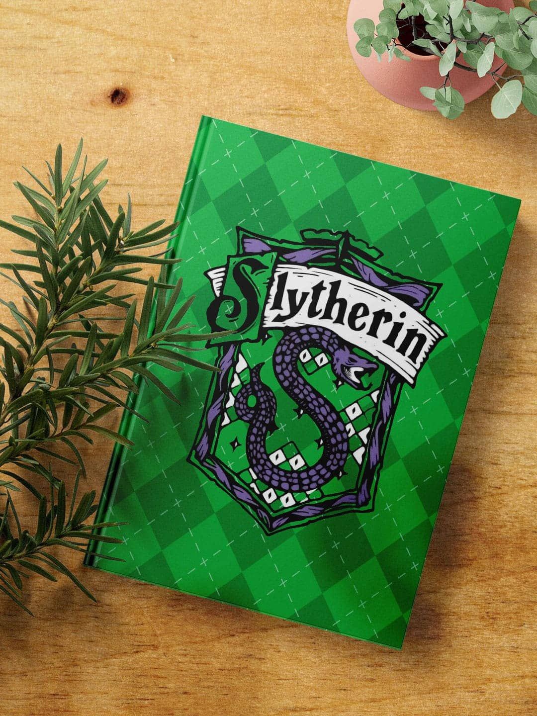 

macmerise Crest Slytherin Printed Hard Cover A5 Ruled Notebook, Green