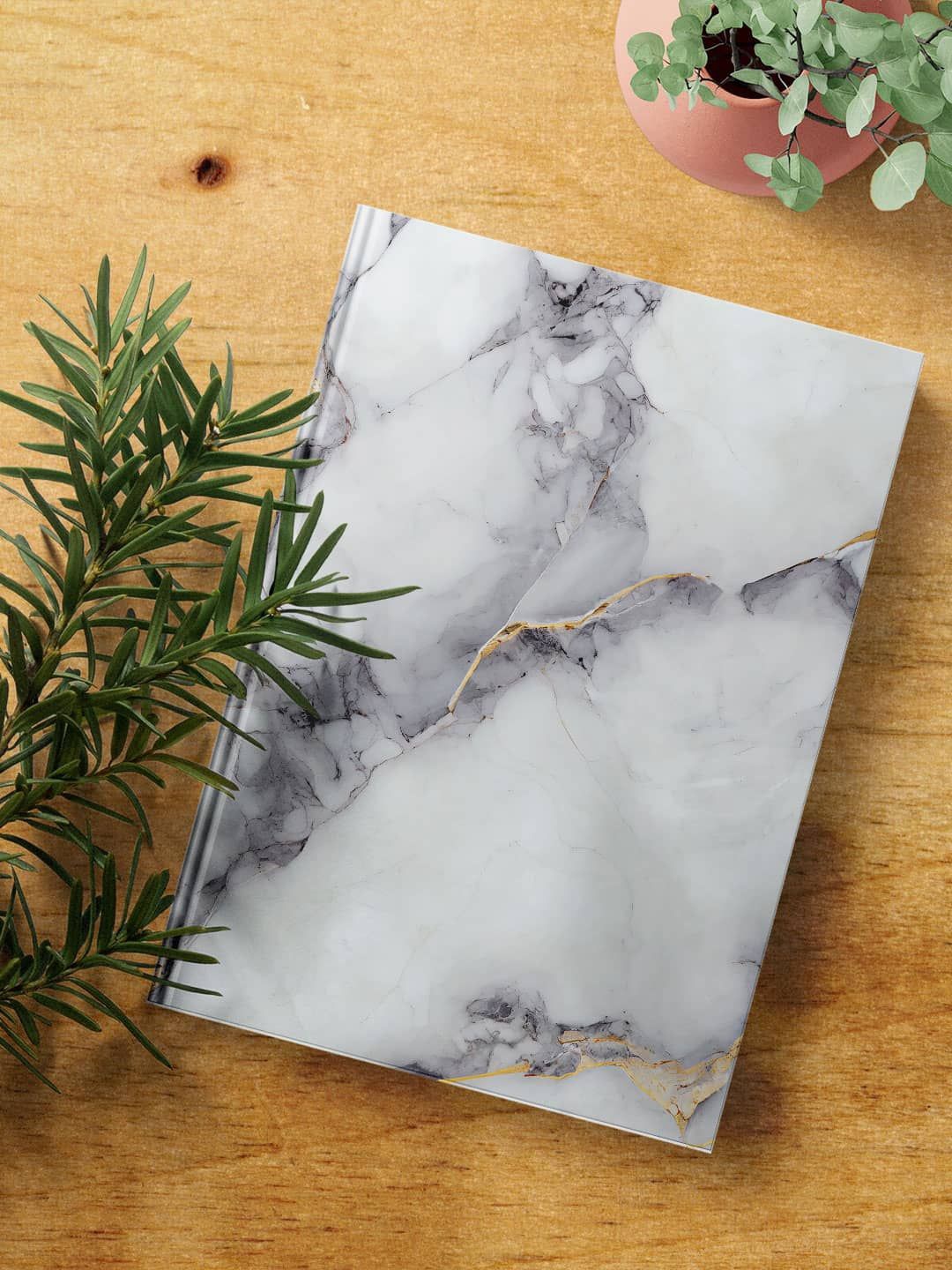 

macmerise Quartz Printed A5 Ruled Notebook, White