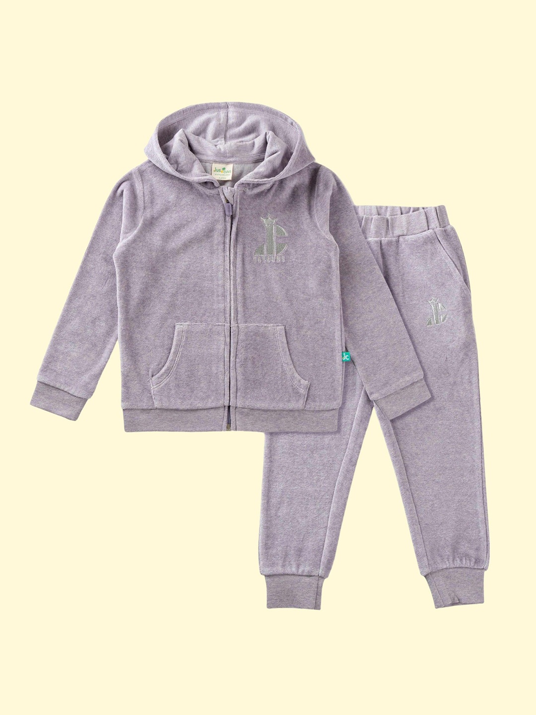 

BAESD Infants Girls Printed Hooded Velvet Sweatshirt With Joggers, Lavender