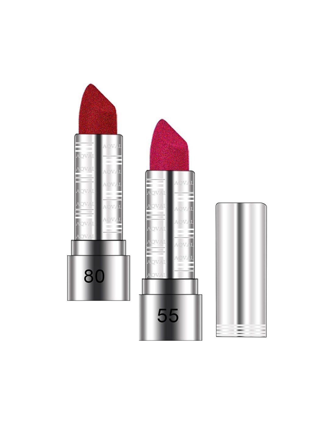 

AQVAL Set Of 2 Long Lasting Bullet Matte Lipstick - 10 g Each - Shades 80 & 55, Red