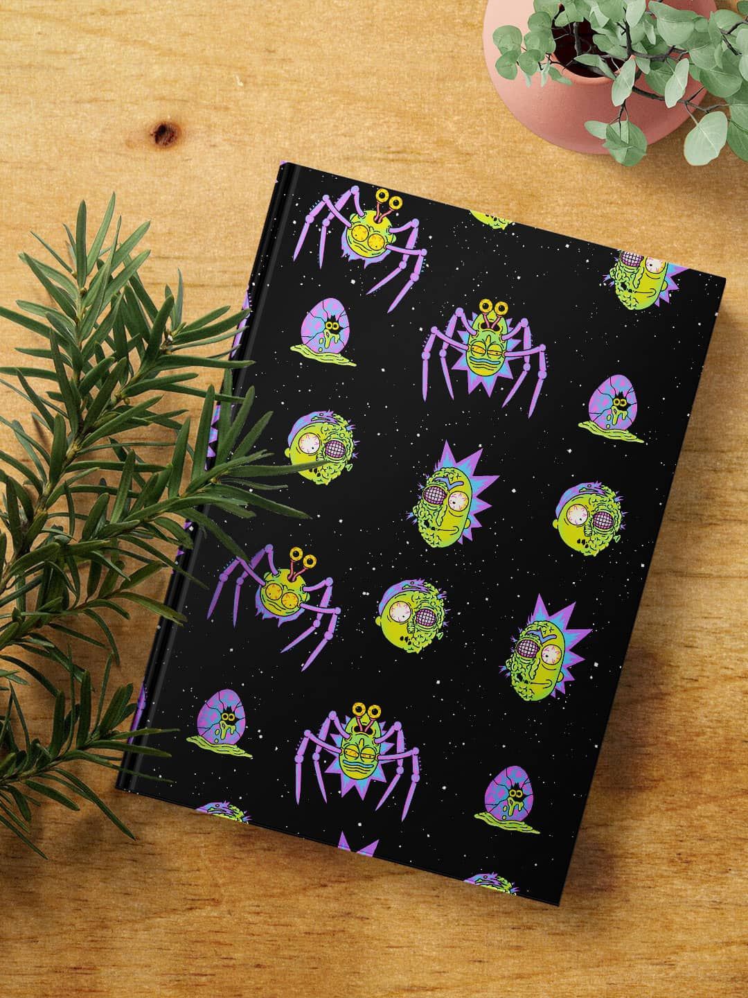 

macmerise Space Adventure Printed Hard Cover A5 Ruled Notebook, Black