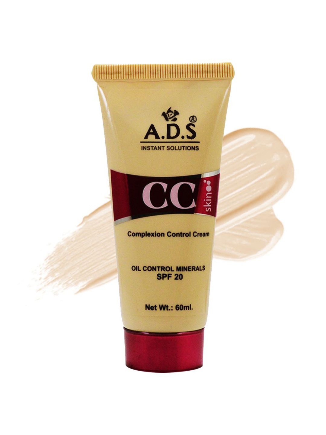 

A.D.S CC Oil Control Minerals & SPF20 Complexion Control Cream- Shade 02- 60ml, Beige