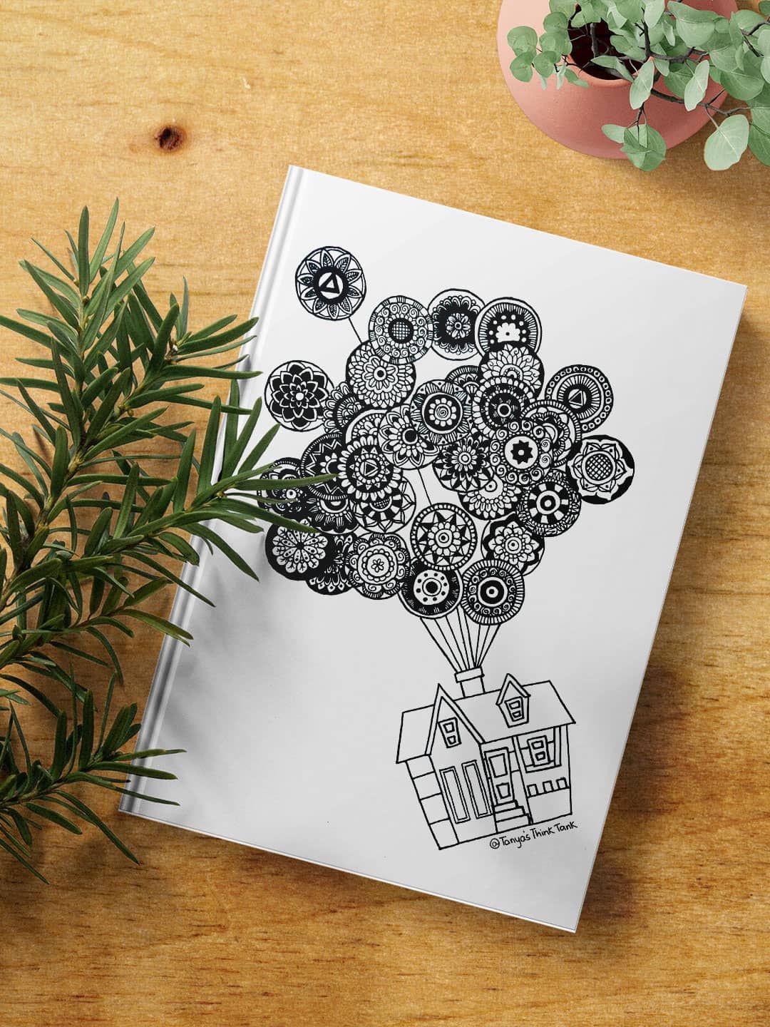 

macmerise Up House Printed A5 Ruled Notebook, White