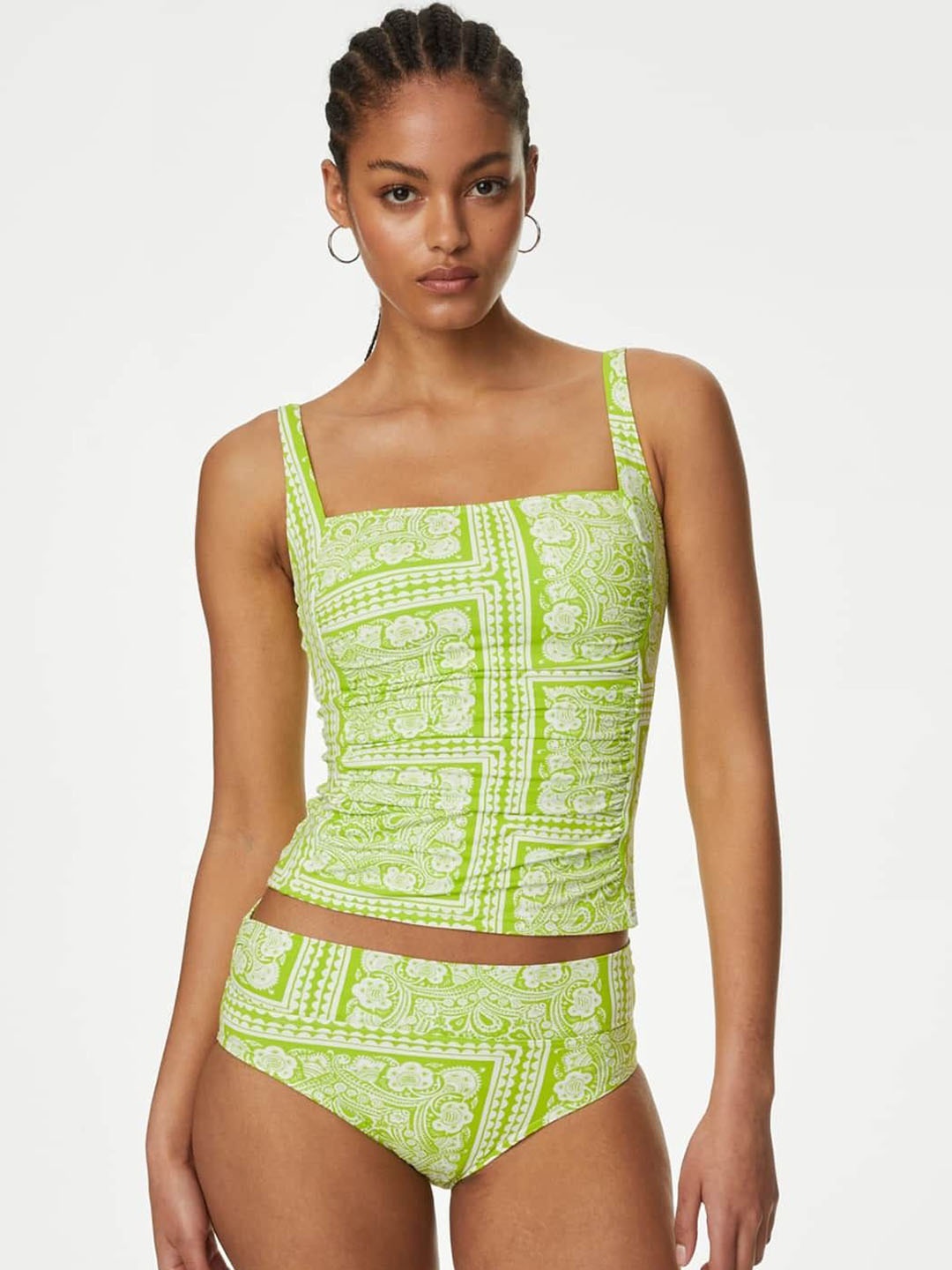 

Marks & Spencer Printed Padded Swim Tops, Green